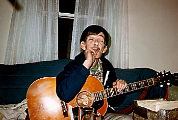 Tom Hobson smoking a joint